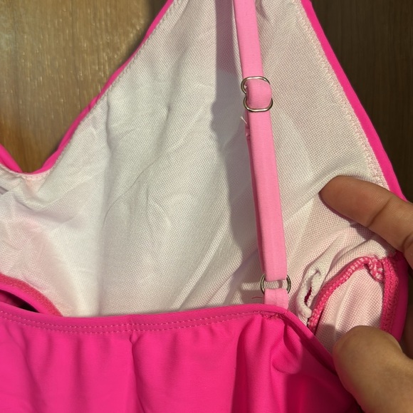 Women 1 Piece Swimsuit Cutout High Waisted BathingSuitVNeckColor Block Size XL - Picture 5 of 9